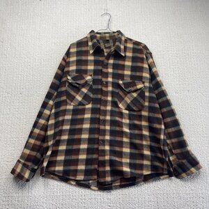 VTG Urban Wear Long Sleeve Plaid Shirt Men's L Soft Cozy Fleece Lumberjack Camp*